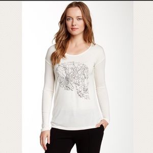 HAUTE HIPPIE Long Sleeve Skull Tee